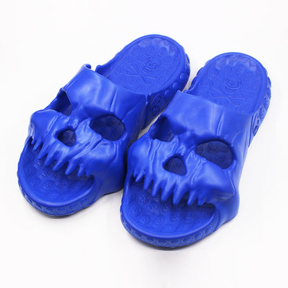 Non Slip Skull Slippers for Indoor & Beach Wear blue 46-47 by HitMyNeed