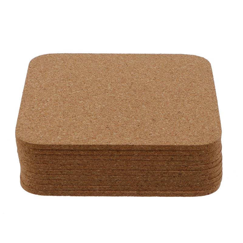 Non-Slip Square Cork Coasters Set (10 Pack) by HitMyNeed