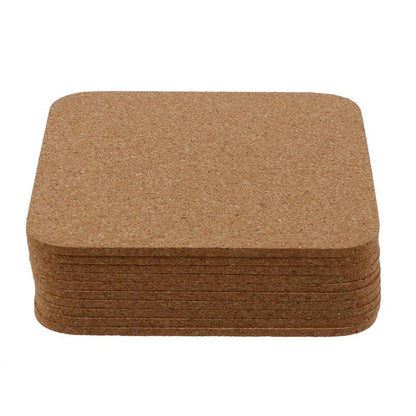 Non-Slip Square Cork Coasters Set (10 Pack) by HitMyNeed
