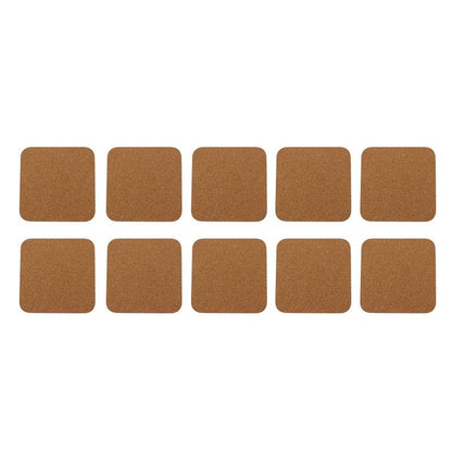 Non-Slip Square Cork Coasters Set (10 Pack) by HitMyNeed