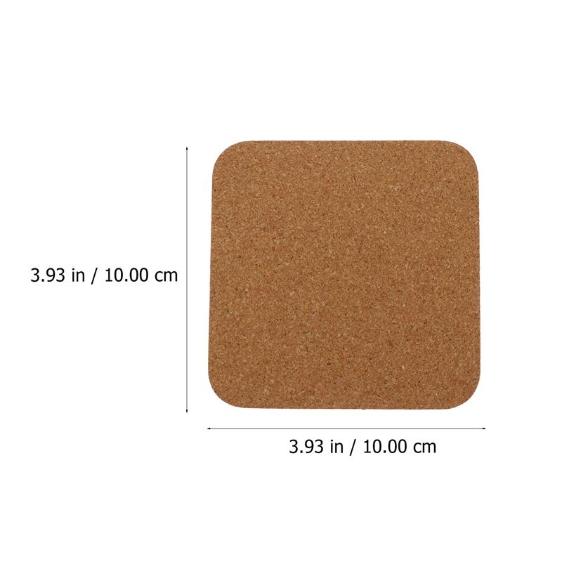 Non-Slip Square Cork Coasters Set (10 Pack) by HitMyNeed