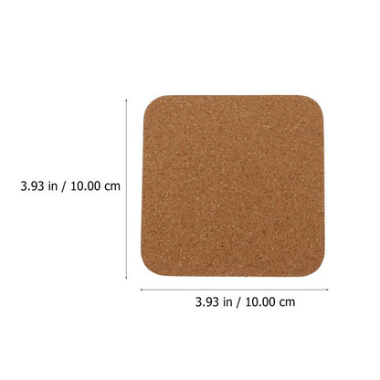 Non-Slip Square Cork Coasters Set (10 Pack) by HitMyNeed