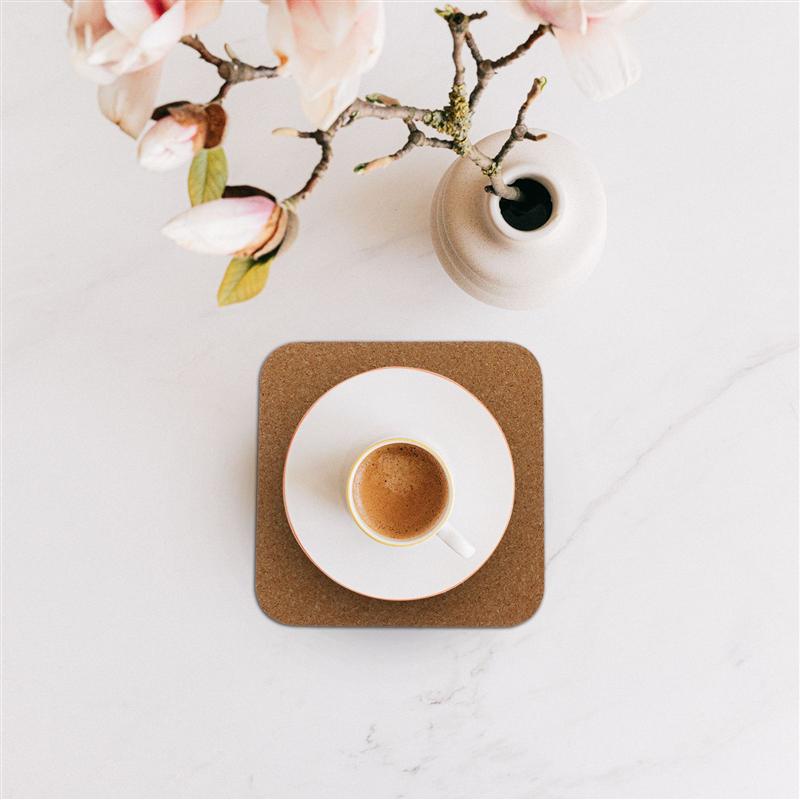 Non-Slip Square Cork Coasters Set (10 Pack) by HitMyNeed