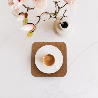 Non-Slip Square Cork Coasters Set (10 Pack) by HitMyNeed