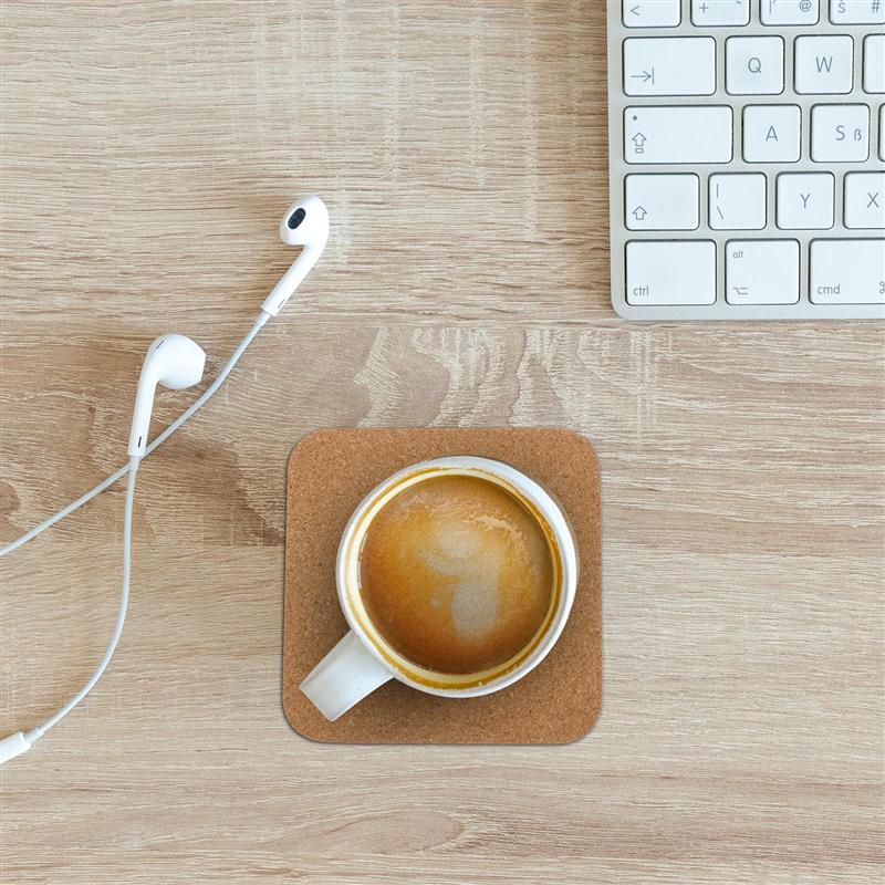 Non-Slip Square Cork Coasters Set (10 Pack) by HitMyNeed