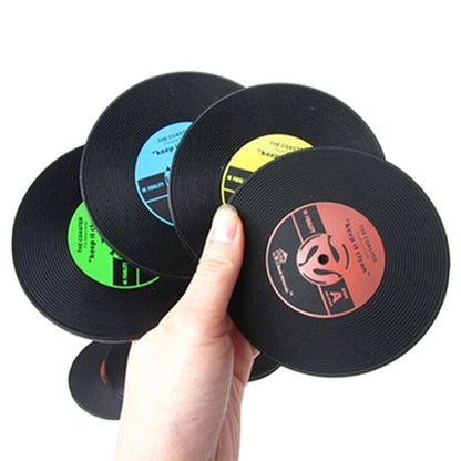 Non-Slip Vinyl Record Drink Coaster 10 cm by HitMyNeed