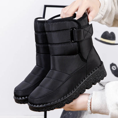 Non-Slip Waterproof Women's Winter Snow Boots black 35.0 by HitMyNeed