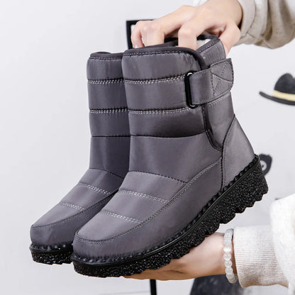 Non-Slip Waterproof Women's Winter Snow Boots grey 35.0 by HitMyNeed