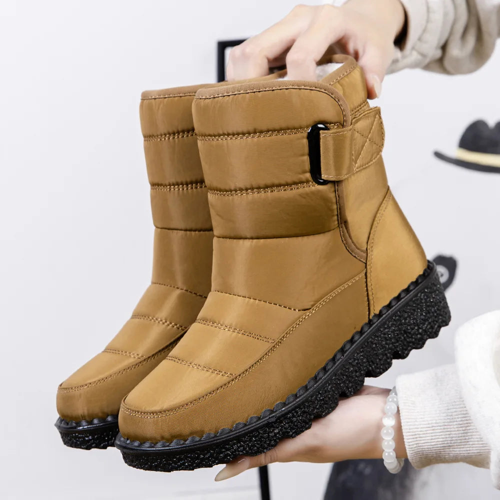 Non-Slip Waterproof Women's Winter Snow Boots khaki 35.0 by HitMyNeed
