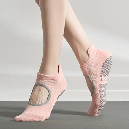 Non-Slip Women's Yoga Socks with Grip Sole pink by HitMyNeed