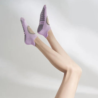 Non-Slip Women's Yoga Socks with Grip Sole purple by HitMyNeed