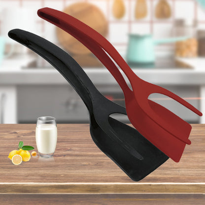 Non-Stick 2-in-1 Pancake Spatula and Cooking Tongs by HitMyNeed