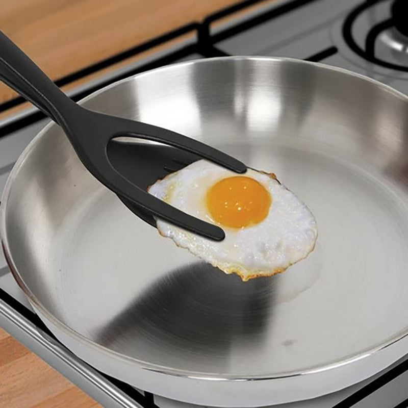 Non-Stick 2-in-1 Pancake Spatula and Cooking Tongs by HitMyNeed
