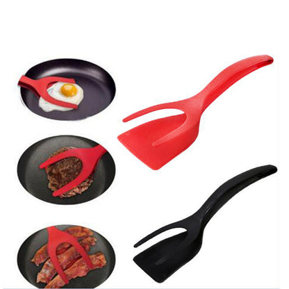 Non-Stick 2-in-1 Pancake Spatula and Cooking Tongs by HitMyNeed