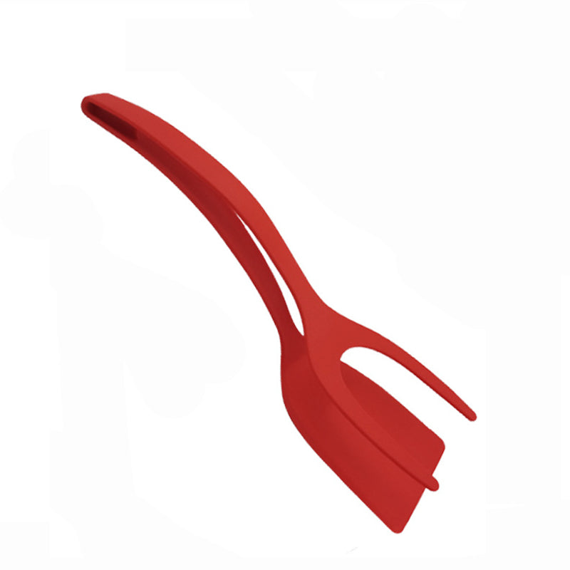 Non-Stick 2-in-1 Pancake Spatula and Cooking Tongs red by HitMyNeed