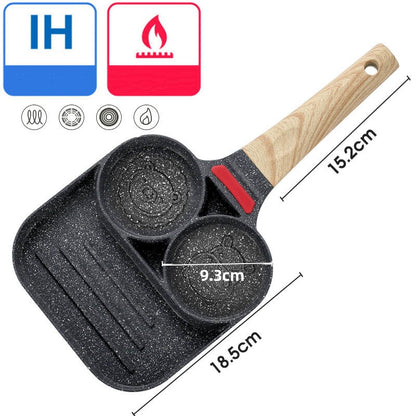 Non Stick 3 Section Divided Frying Pan by HitMyNeed