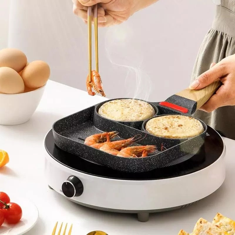 Non Stick 3 Section Divided Frying Pan by HitMyNeed