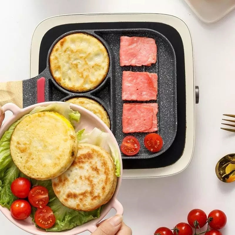 Non Stick 3 Section Divided Frying Pan by HitMyNeed