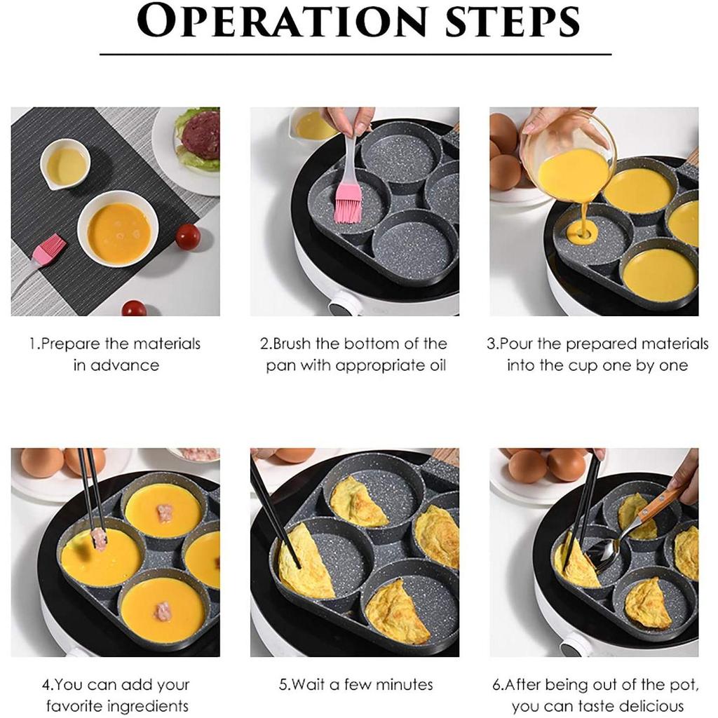 Non Stick 4 Hole Induction Pancake & Egg Pan by HitMyNeed