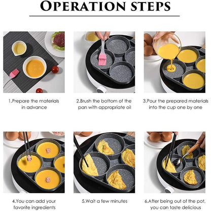 Non Stick 4 Hole Induction Pancake & Egg Pan by HitMyNeed
