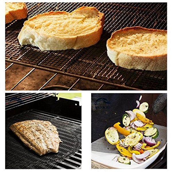 Non-Stick BBQ Grill Mesh Net Mats (Set of 4) by HitMyNeed