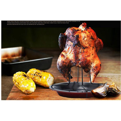Non-Stick Chicken Roaster Rack with Grill Pan by HitMyNeed