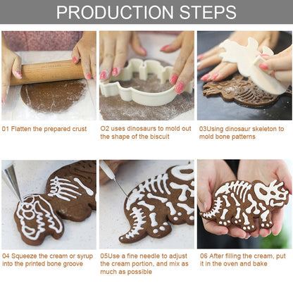 Non-Stick Dinosaur Fondant Cutters Set (3 pcs) by HitMyNeed