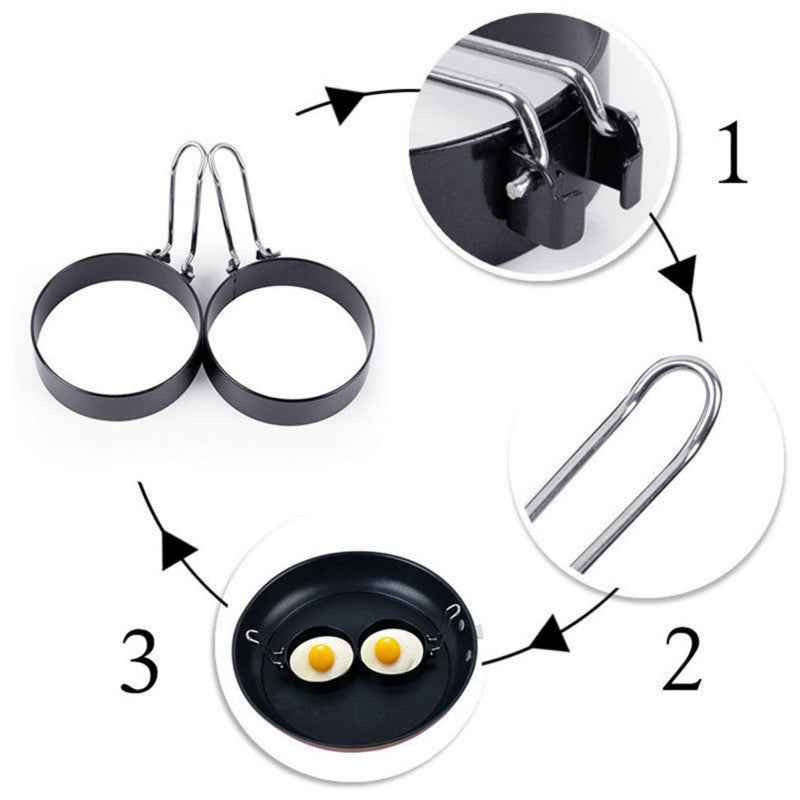 Non-Stick Egg Ring Mold with Foldable Handle by HitMyNeed