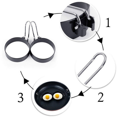 Non-Stick Egg Ring Mold with Foldable Handle by HitMyNeed
