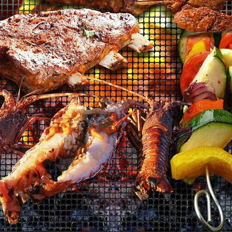 Non-Stick Grill Bag and Mesh Grill Mat Set by HitMyNeed