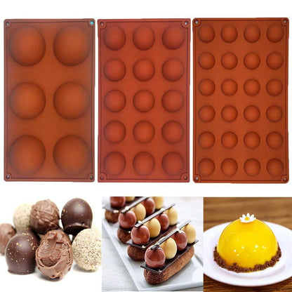 Non Stick Half Sphere Silicone Molds Set (3 Pcs) by HitMyNeed