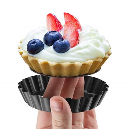 Non-Stick Metal Tart Pans with Removable Base, 6-Pack by HitMyNeed