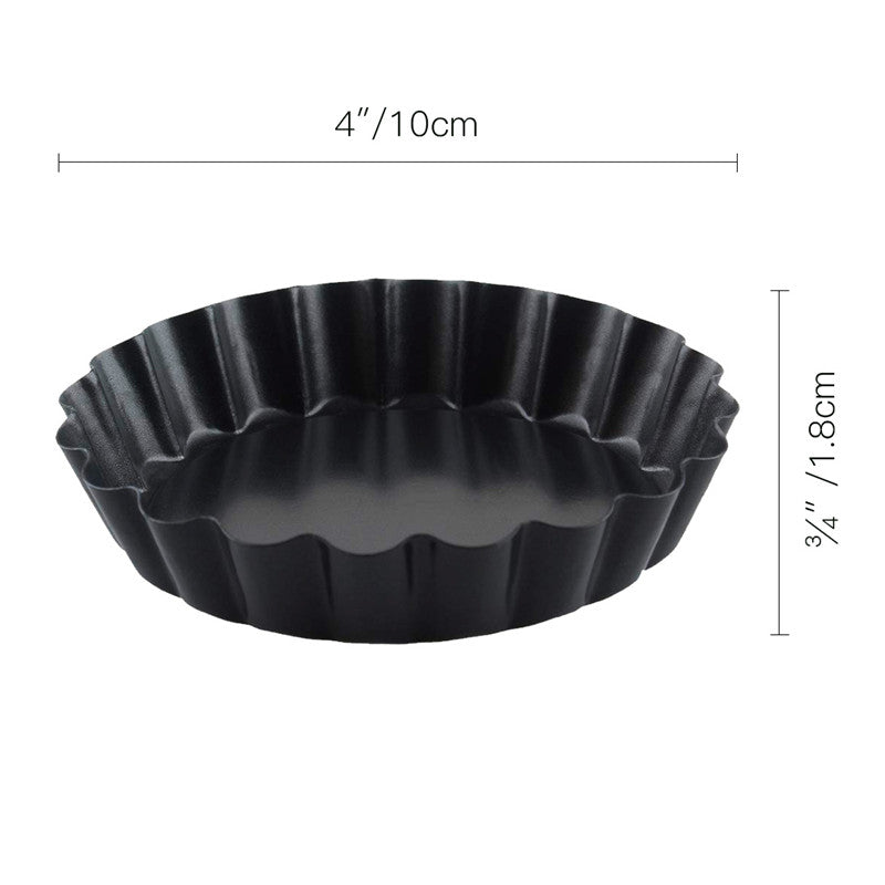 Non-Stick Metal Tart Pans with Removable Base, 6-Pack by HitMyNeed