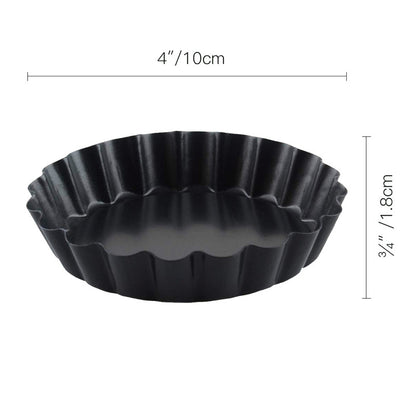 Non-Stick Metal Tart Pans with Removable Base, 6-Pack by HitMyNeed