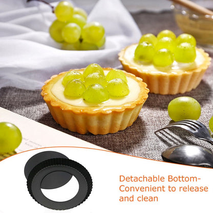 Non-Stick Metal Tart Pans with Removable Base, 6-Pack by HitMyNeed