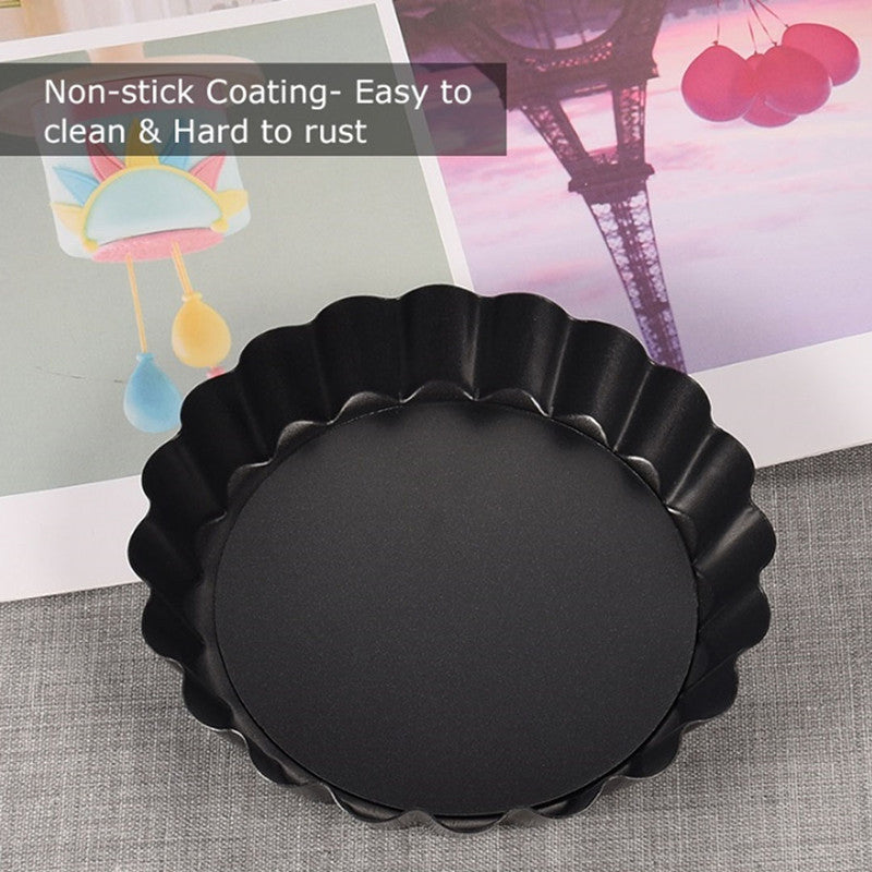 Non-Stick Metal Tart Pans with Removable Base, 6-Pack by HitMyNeed