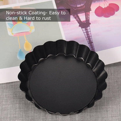 Non-Stick Metal Tart Pans with Removable Base, 6-Pack by HitMyNeed
