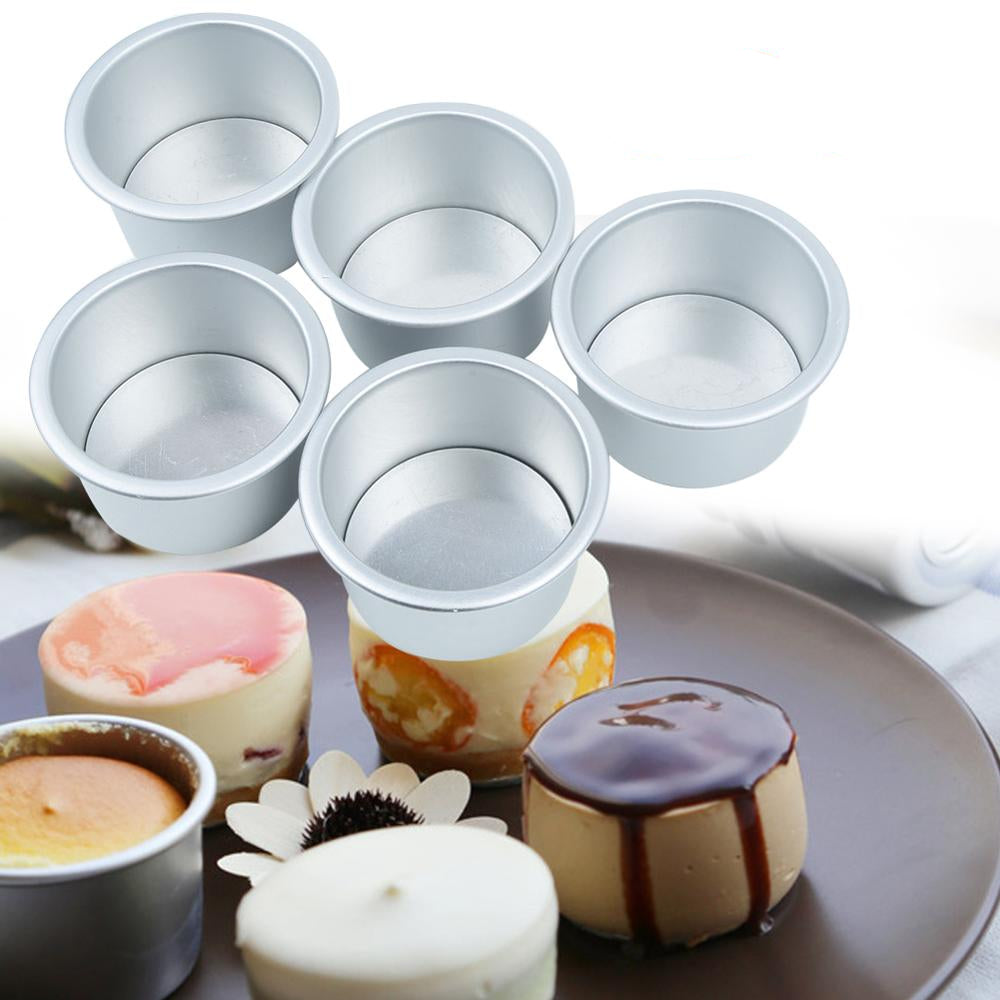 Non Stick Mini Cake Pans Set of 5 with Removable Base by HitMyNeed