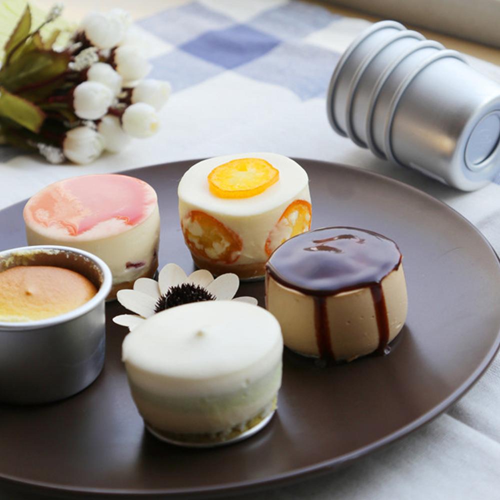Non Stick Mini Cake Pans Set of 5 with Removable Base by HitMyNeed