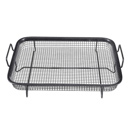 Non Stick Oven Mesh Tray with Drip Pan Set by HitMyNeed