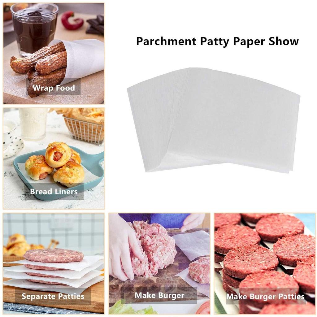 Non Stick Patty Paper Squares 5.5" (100 Pack) by HitMyNeed