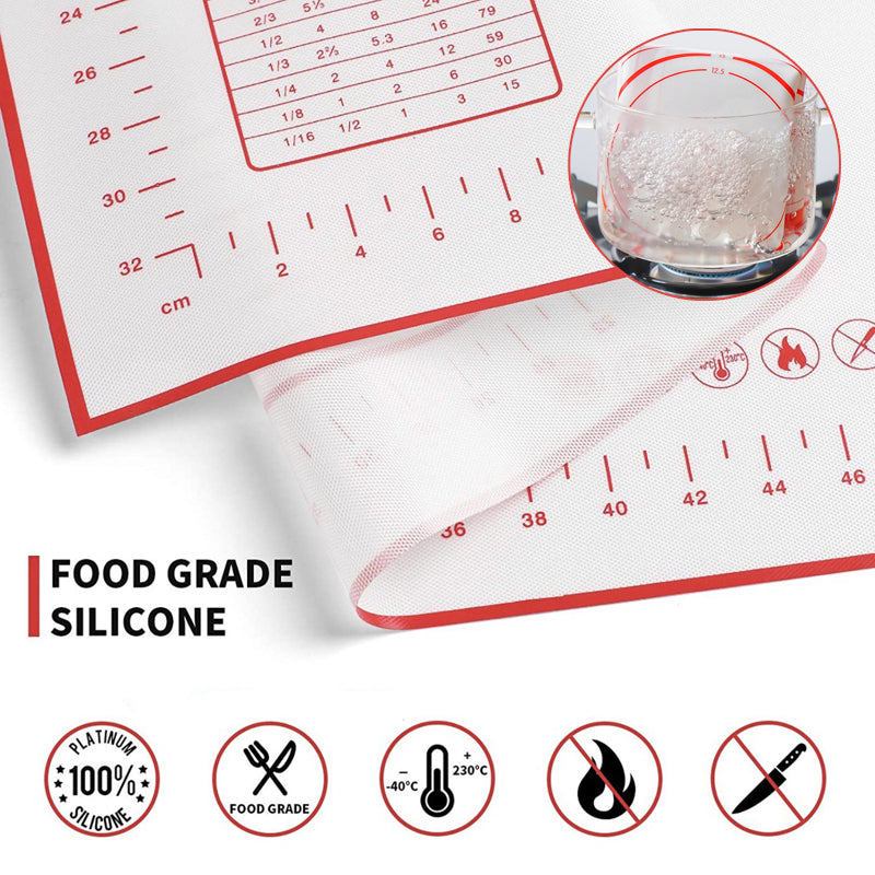 Non Stick Silicone Dough Mat with Measurements by HitMyNeed