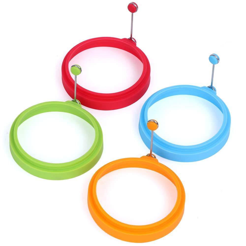 Non Stick Silicone Pancake & Egg Rings (4 Pack) by HitMyNeed