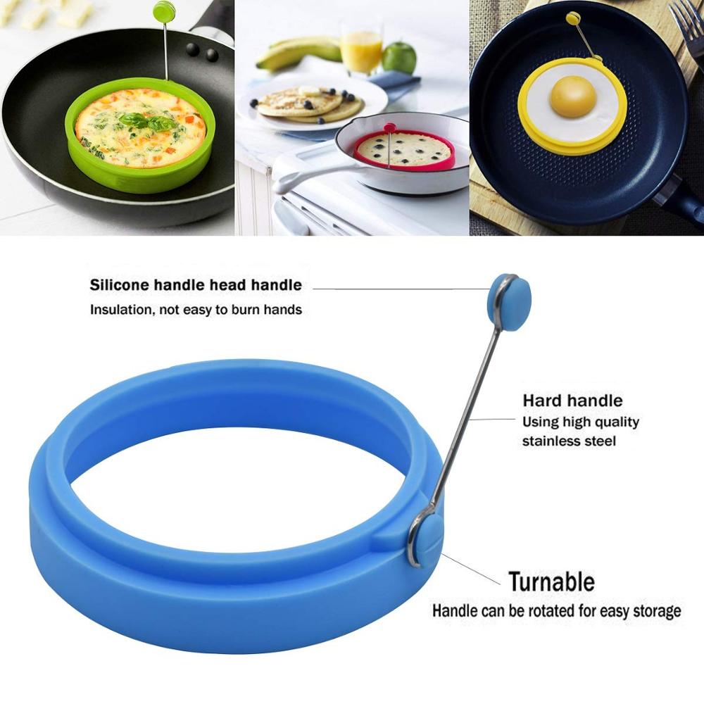 Non Stick Silicone Pancake & Egg Rings (4 Pack) by HitMyNeed