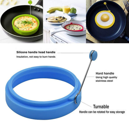 Non Stick Silicone Pancake & Egg Rings (4 Pack) by HitMyNeed