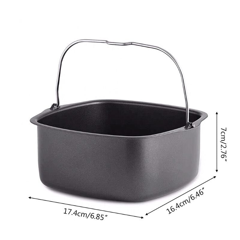 Non-Stick Square Air Fryer Cake Pan with Handle by HitMyNeed