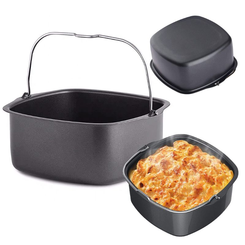 Non-Stick Square Air Fryer Cake Pan with Handle by HitMyNeed