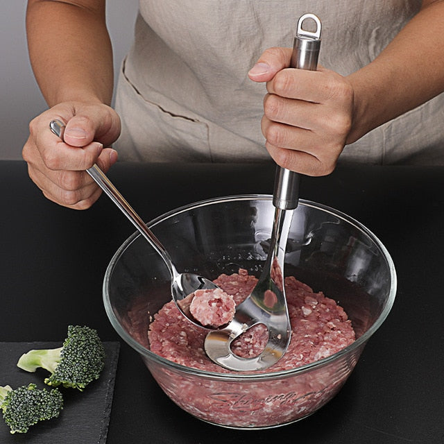 Non Stick Stainless Steel Meatball Shaping Spoon by HitMyNeed