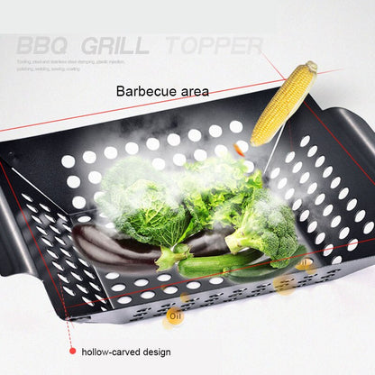 Non Stick Stainless Steel Vegetable Grill Basket by HitMyNeed