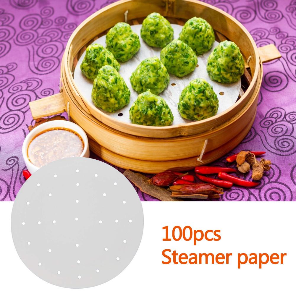 Non-Stick Steamer Paper Sheets 7" (100 Pack) by HitMyNeed